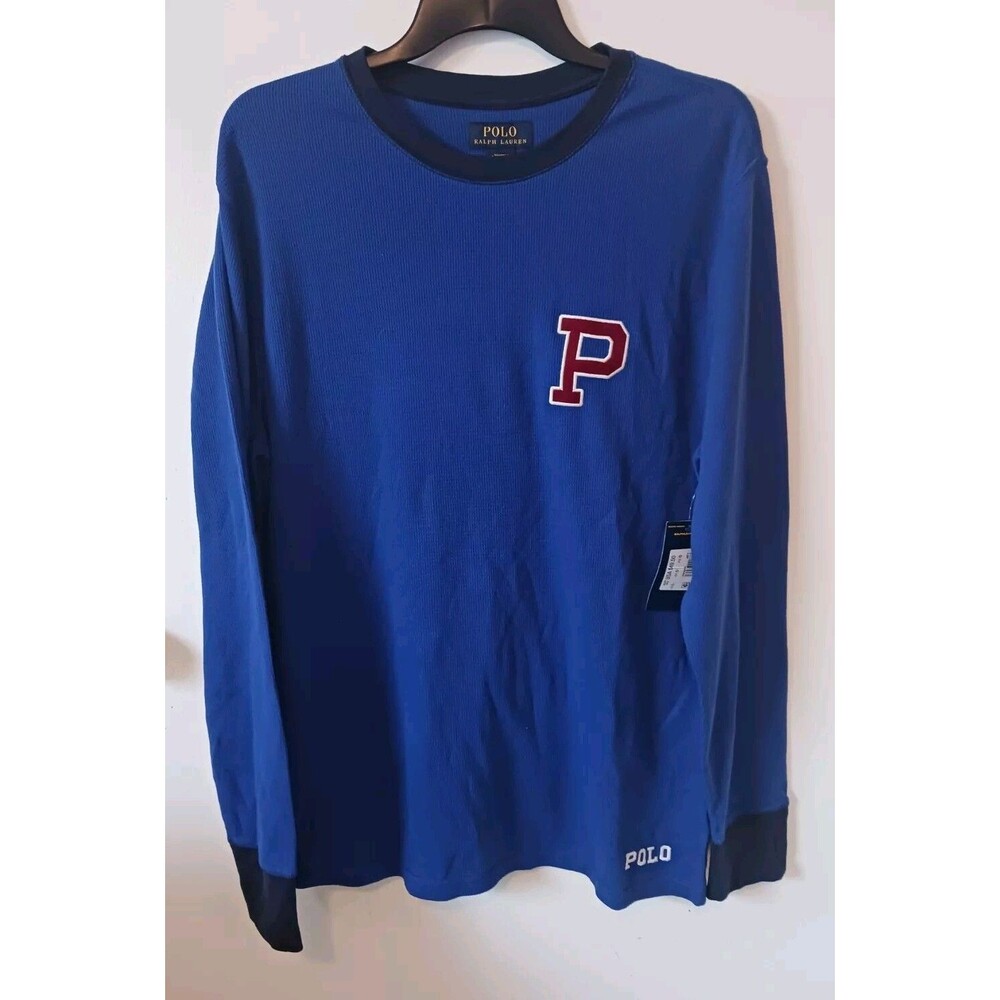 Polo Ralph Lauren Mens Large Sleepwear Thermal Long/Slv Shirt PJs Big P NEW